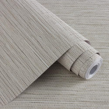 Beige Grasscloth Peel and Stick Wallpaper Textured 17.3in x 393.7in - color: Beige, size: 17.3inch × 393.7inch