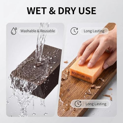 6 Pack 220 Grit Sanding Sponges, Washable and Reusable Handmade Sandpaper Block, Sanding Blocks for Wood, Drywall, Metal, Sandpaper Blocks Pads - size: 6 Pack 220 grit