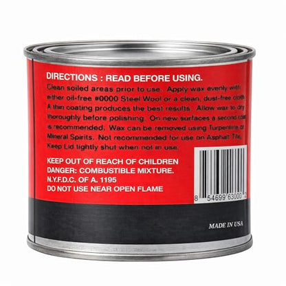 Boston Polish Amber Paste Wax - Hard Finish Surface Protection Wax, 16 oz