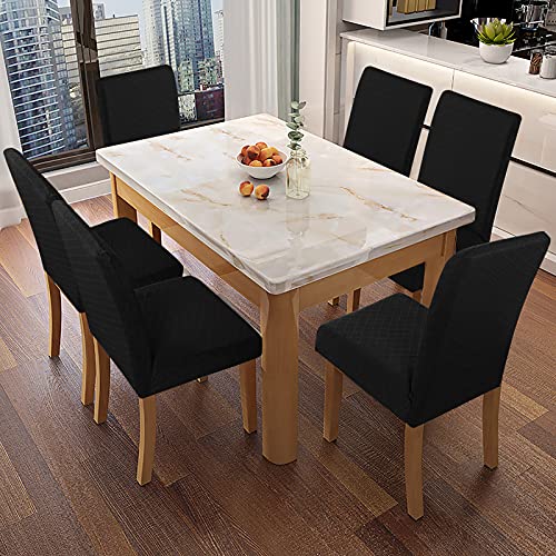 Genina Waterproof Chair Covers for Dining Room Dining Chair Covers Kitchen Parsons Chair Covers (Black, 2 PCS) - color: Black, size: 2 PCS