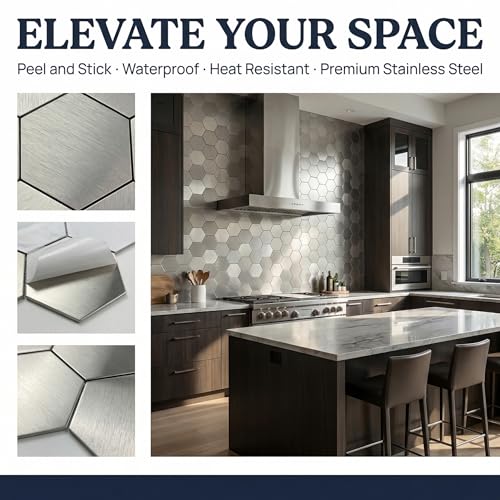 Mosaic Wall Sticker, 13.4x11 Inch, Silver, 10 Pack - color: Silver1