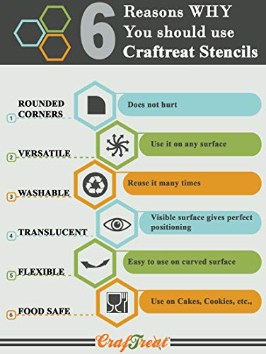 CrafTreat Stencils for Scrapbooking Floral Flourish Stencils for Painting on Wood, Walls, Furniture, Floor, Tile, Canvas & Fabric – Fancy Flourish Reusable Wall Stencil Design 6x6 Inches - style: Fancy Flourish 1