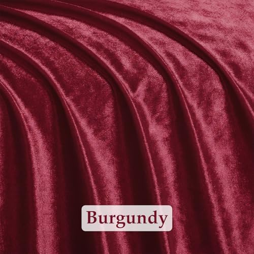 Burgundy 2‑Way Stretch Velvet Fabric 1 Yard 60 Inch Wide - color: Burgundy, size: 1 Yard