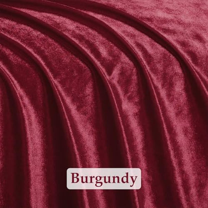 Burgundy 2‑Way Stretch Velvet Fabric 1 Yard 60 Inch Wide - color: Burgundy, size: 1 Yard