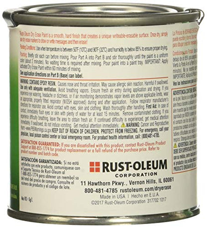 Rust-Oleum Dry Erase White Brush-On Paint Kit - size: 16 Fl Oz (Pack of 2)
