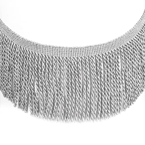 5 Yard Curtain Bullion Fringe Trim-Rayon Tassel Embellishments - color: mix silver