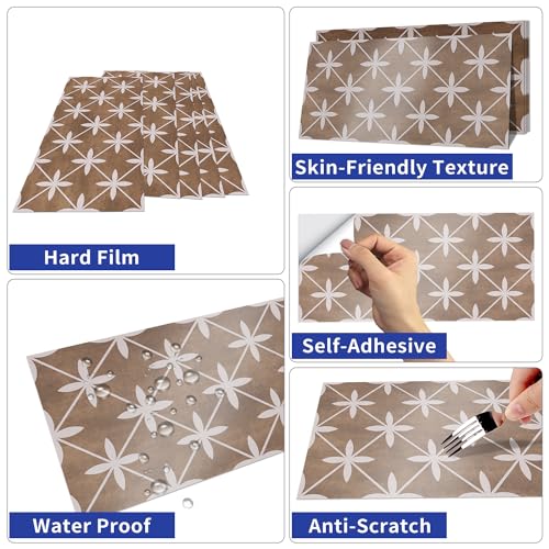 Peel and Stick Backsplash Tile Sticker,15pcs Brown,5.91"x11.81" - color: Hzw-gas-026, size: 5.91 x 11.81 inch