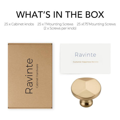 Ravinte Champagne Bronze Round Cabinet Hardware Knobs,Zinc Knobs,25 Pack - color: Champagne Bronze