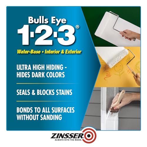 Zinsser 2001 Bulls Eye 1-2-3 All surface Primer, Gallon, White - color: White, size: Gallon (Pack of 1)