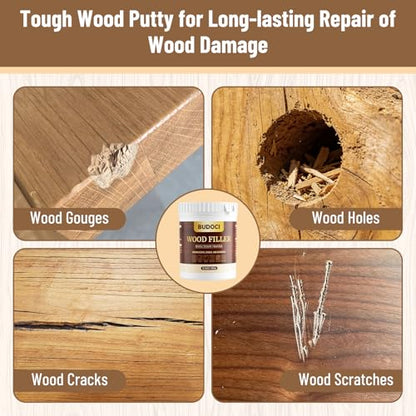 White Wood Filler, 10.58 Oz, Sandable Paintable Wood Putty