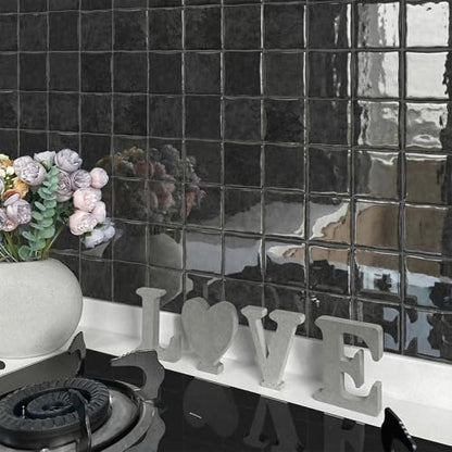VICCI 3D Peel and Stick Backsplash, 20-Sheet 6" x 6" - color: Black