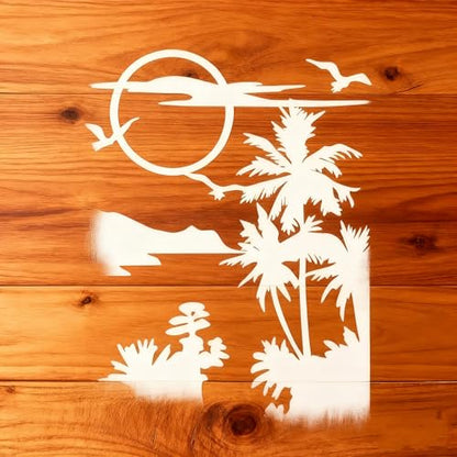 TIAMECH A4 Reusable Moon Tree Stencil for Painting - style: Moon Tree