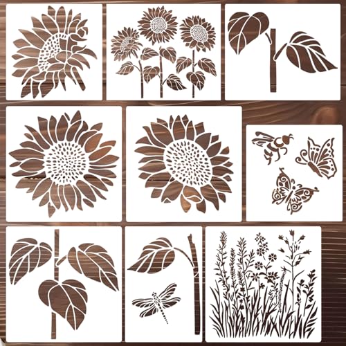 Large Flower Stencils for Wood Fence Sunflower Stencils - style: Sunflowers