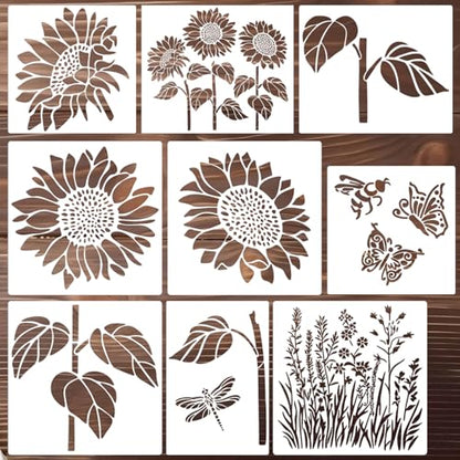 Large Flower Stencils for Wood Fence Sunflower Stencils - style: Sunflowers