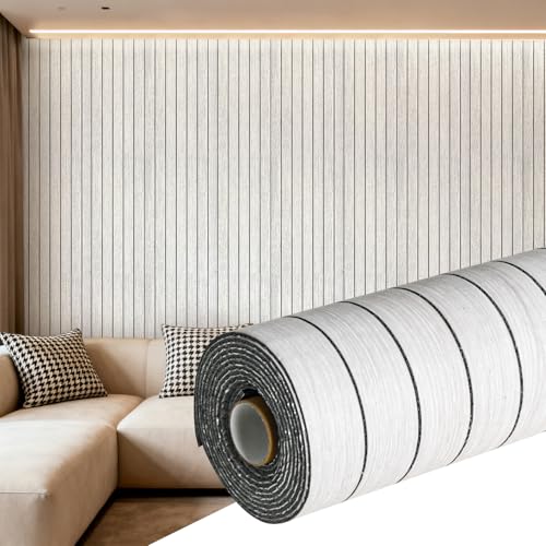 3D Wall Panel Peel and Stick, 15.7 x 118 in, Bright Gray - color: Bright Gray