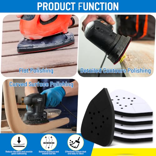 5 Pack 12 Hole Mouse Sander Interface Pad Compatible with Black Decker