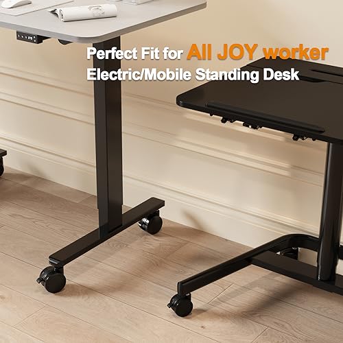 JOY Worker M8 Threaded Stem Casters 2.5" Locking Wheels Set of 4, Black - color: Black