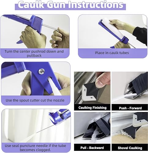 Caulking Gun，Smooths No-drip Silicone and Caulking Tools