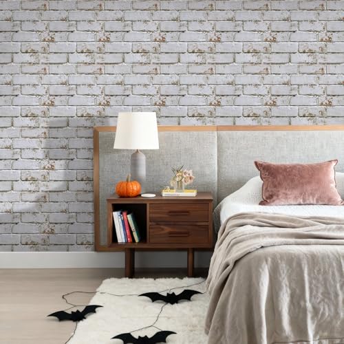 Commomy Faux Brick 3D Peel and Stick Warm White - 10 Pcs 11.8" x 11.8" - color: Brick-HGC