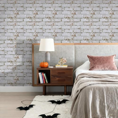 Commomy Faux Brick 3D Peel and Stick Warm White - 10 Pcs 11.8" x 11.8" - color: Brick-HGC