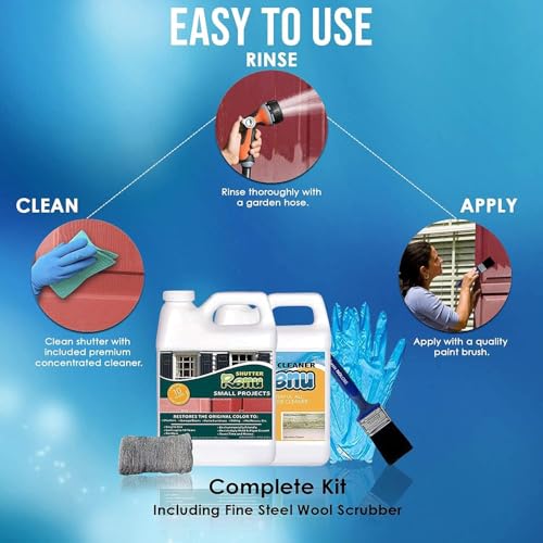 Premium Shutter Restorer & Cleaner kit | Lasts 10+ Yrs. | Gallon Kit - size: Gallon Kit / 128 Fl Oz (Pack of 1)