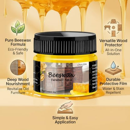 CARGEN Beeswax Furniture Polish - Beeswax Wood Polish, 5 Pcs - style: 5 Pack-With 3 Sponges
