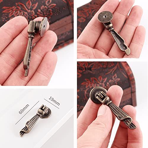 dophee 2Pcs Antique Bronze Metal Decorative Single Hole Drop Handle