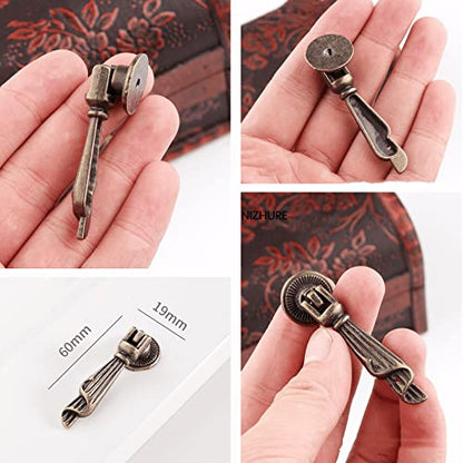 dophee 2Pcs Antique Bronze Metal Decorative Single Hole Drop Handle