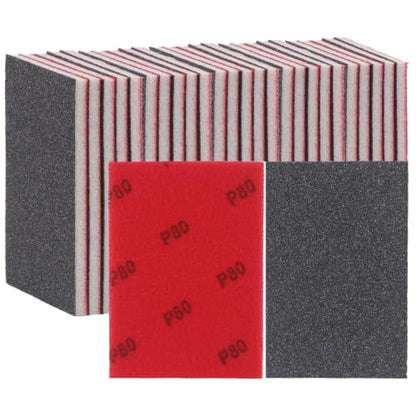 30 PCS Sanding Sponge 80 Grit Wet Dry Sandpaper Assortment Sanding Blocks - size: #80 Particle size
