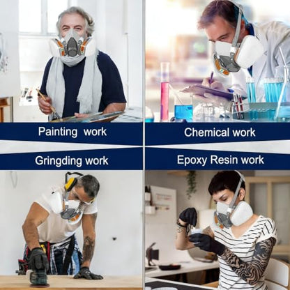 Reusable Paint Respirator Mask with Filters for Spraying Paint