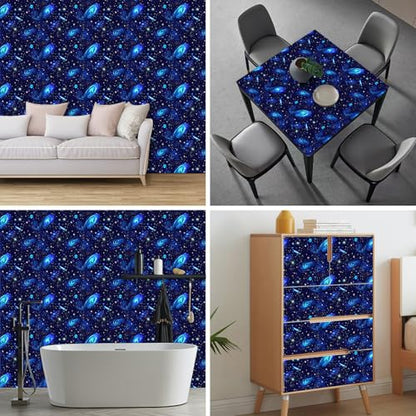 HOMETITUTE Star Galaxy Peel and Stick Wallpaper 118.1x17.7 Inch Vinyl - color: Space Galaxy