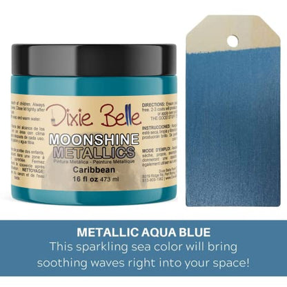 Dixie Belle Paint Company Moonshine Metallics - Caribbean (16oz) - color: Caribbean, style: 16 Fl Oz (Pack of 1)