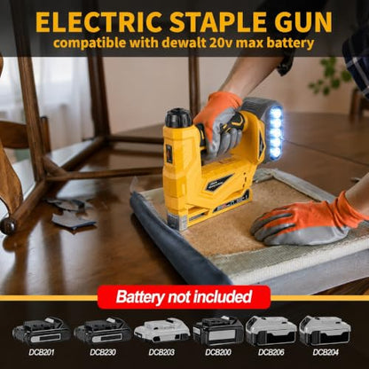 Upholstery Staple Gun Compatible with Dewalt 20V MAX Battery - color: Black and Yellow