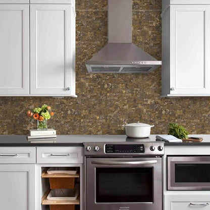 Vamos Tile 100-Pack Peel and Stick Backsplash Tile, 3" x 6" PVC Subway Tile - color: Rust Slate