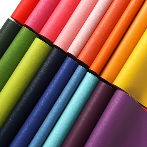 18 Pieces Faux Leather Sheets 8×12 inches Rainbow - color: Multicolor-rainbow