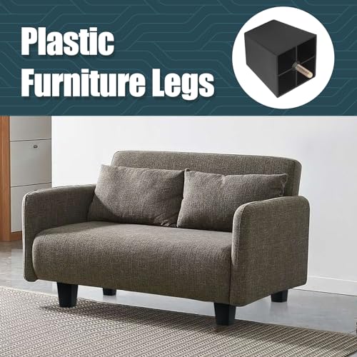 Luomorgo 3 Inch Plastic Table Legs, Black Couch Leg, 4 Pcs - color: Square Tapered, size: 3 Inch