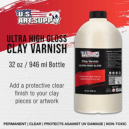 U.S. Art Supply 32oz High Gloss Clear Acrylic Topcoat for Pouring Paint - size: 32-ounces