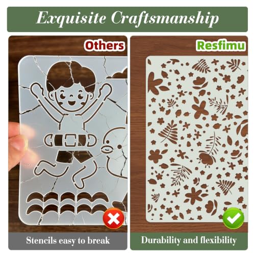 Geometric Texture Stencils for Crafts Reusable 12Pcs Stencils(8.2X5 Inch) - color: Texture 28