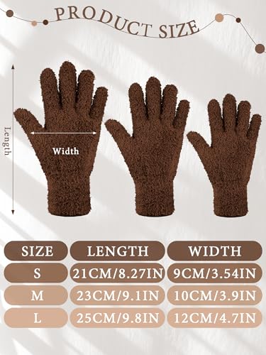 Patelai 3 Pairs Microfiber Dusting Gloves for Plants Leaf, Medium - color: Black, Brown, Dark Brown, size: Medium