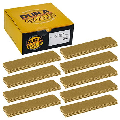Dura-Gold Premium 1" x 4" Gold Sandpaper Micro Sheets, 80 Grit (Box of 45) - style: 80 Grit