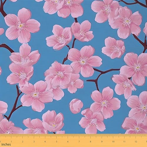 Feelyou Cherry Blossoms Fabric By The Yard Decorative Soft - color: Multi 02, size: 1 Yard