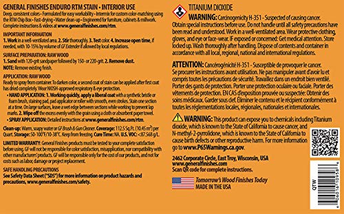General Finishes Enduro RTM Water Based Wood Stain, 1 Quart, Tint White - color: Tint White, size: 1 Quart