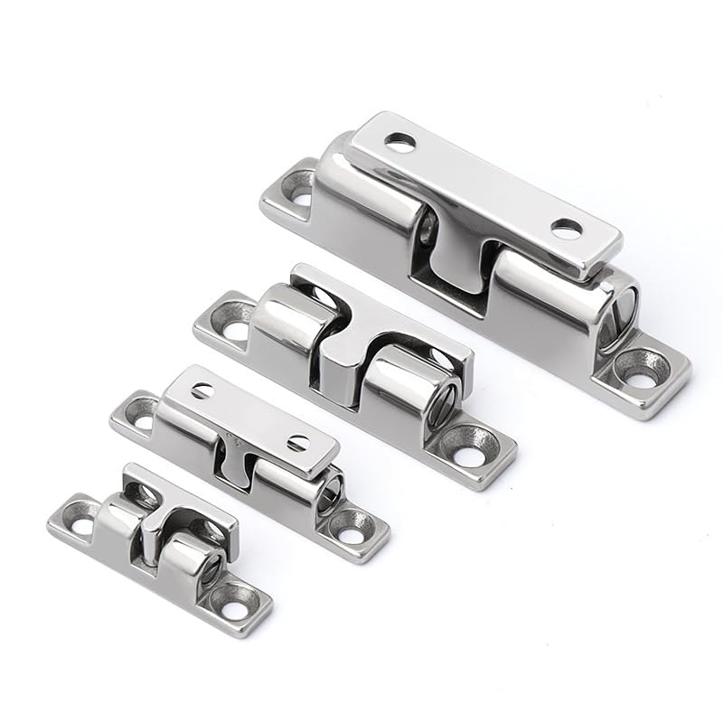 2Pcs Cabinet Door Catch, Solid Stainless Steel Adjustable Ball Tension Roller Catch Cabinet Door Double Ball Tension Catch with Screws for Ship Yacht RV (50MM) - size: 50MM