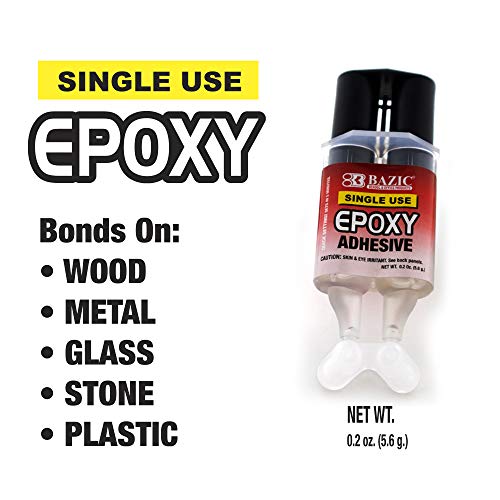 BAZIC Products Single-Use Quick-Set Epoxy, 0.2 oz, Syringe, 2-Pack - size: 2-Pack