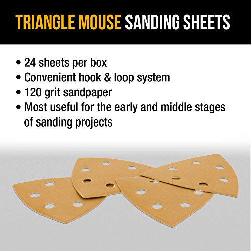 Dura-Gold Premium Triangle Mouse Sanding Sheets - 120 Grit (Box of 24) - 6 - size: 120-Grit