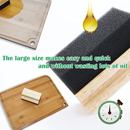 Wood Cutting Board Oil Wax Applicator with Replaceable Scrubber Pads - size: Applicator & Scrubber