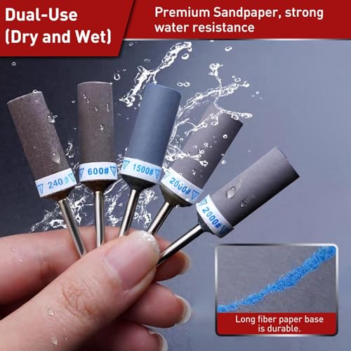25PCS Sanding Drums & Sandpaper Sticks Set for Dremel Rotary Tool - size: Mixed 1