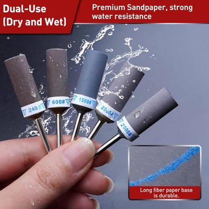 25PCS Sanding Drums & Sandpaper Sticks Set for Dremel Rotary Tool - size: Mixed 1