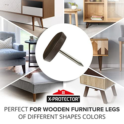 Chair Glides X-PROTECTOR – 1" Furniture Glides 40 pcs – (Brown) - size: 1" 40 PCS Brown