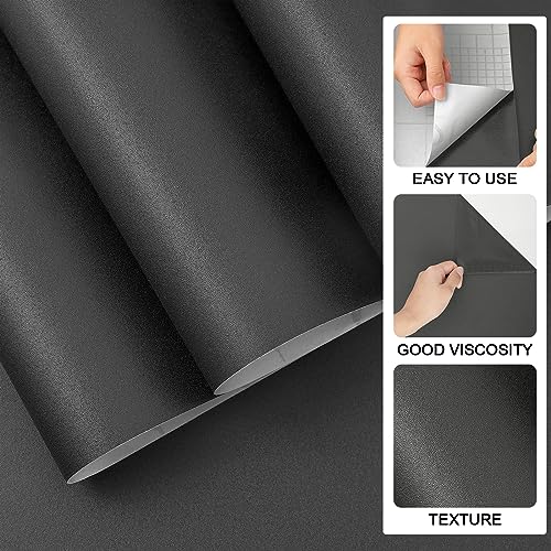 practicalWs 15.7"x 984.2" Grey Wallpaper Self Adhesive Peel and Stick - color: Dark Gray, size: 15.7" x 984.2"